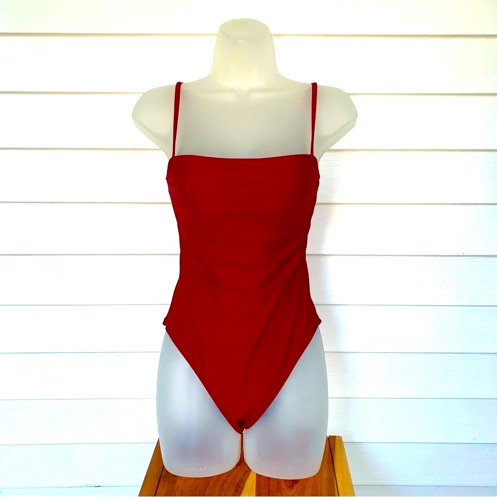 RELLECIGA Red One Piece Swimsuit with High-Cut Legs